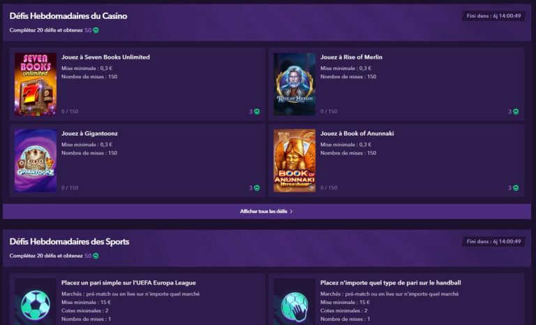 Naobet Casino défis