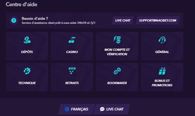 Naobet Casino support client